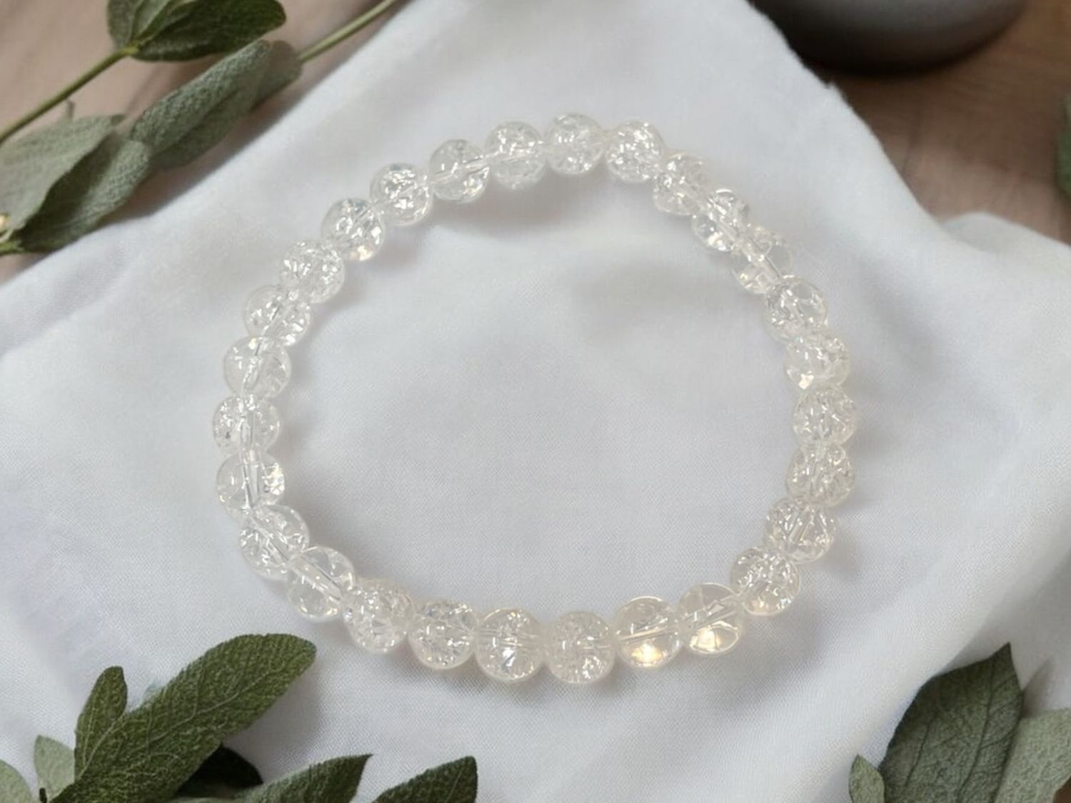 Crackled Quartz Bracelet 6 mm