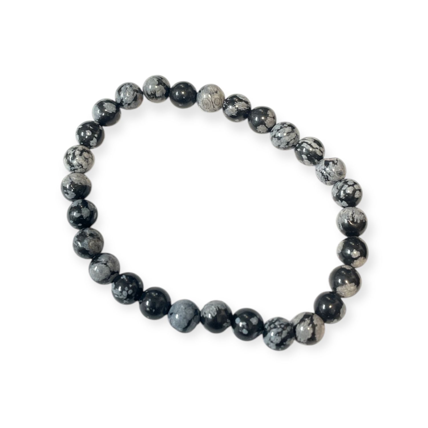 Snowflake Obsidian Bracelet 6 mm