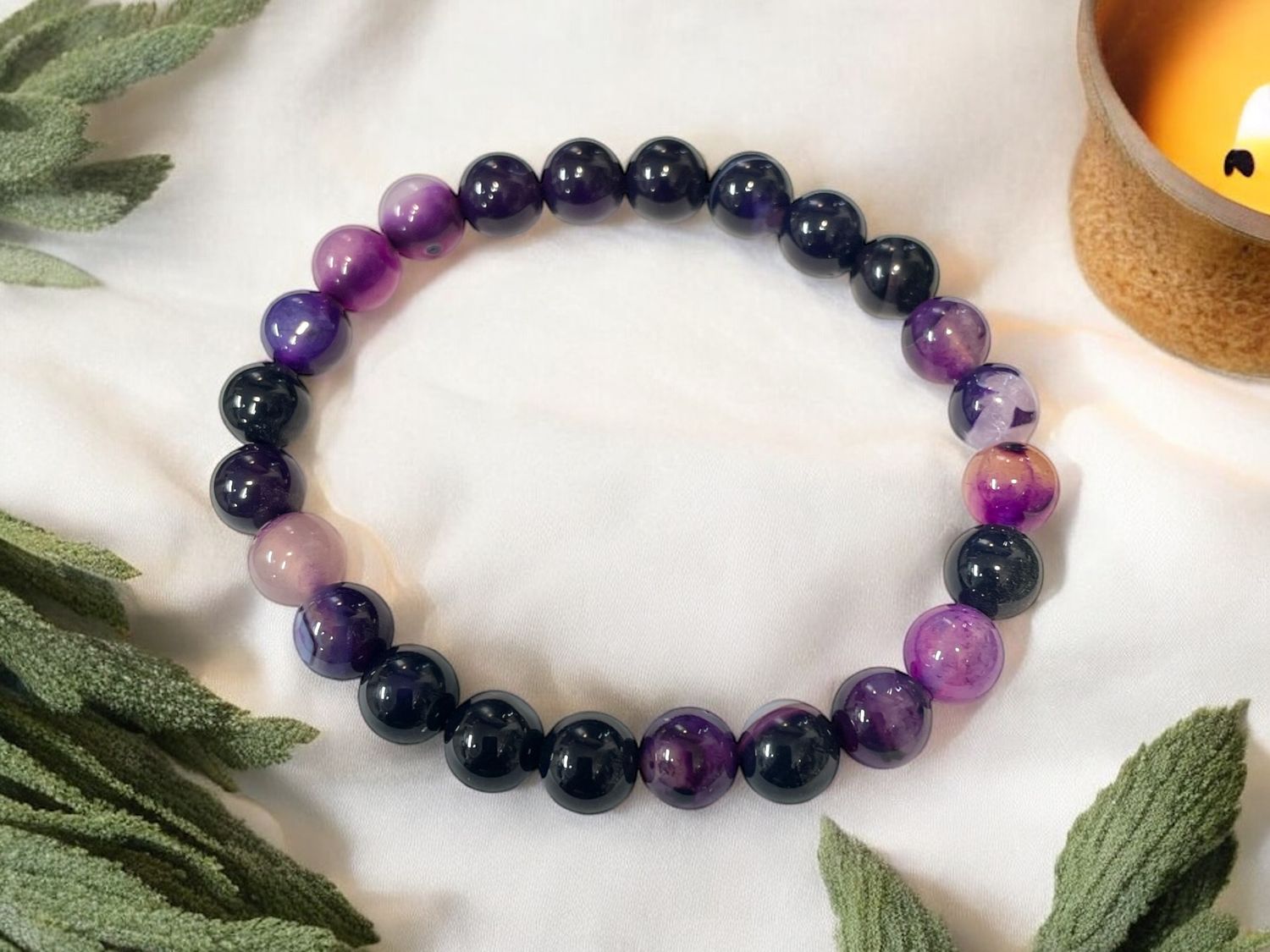 Purple Agate Dyed Bracelet 6 mm