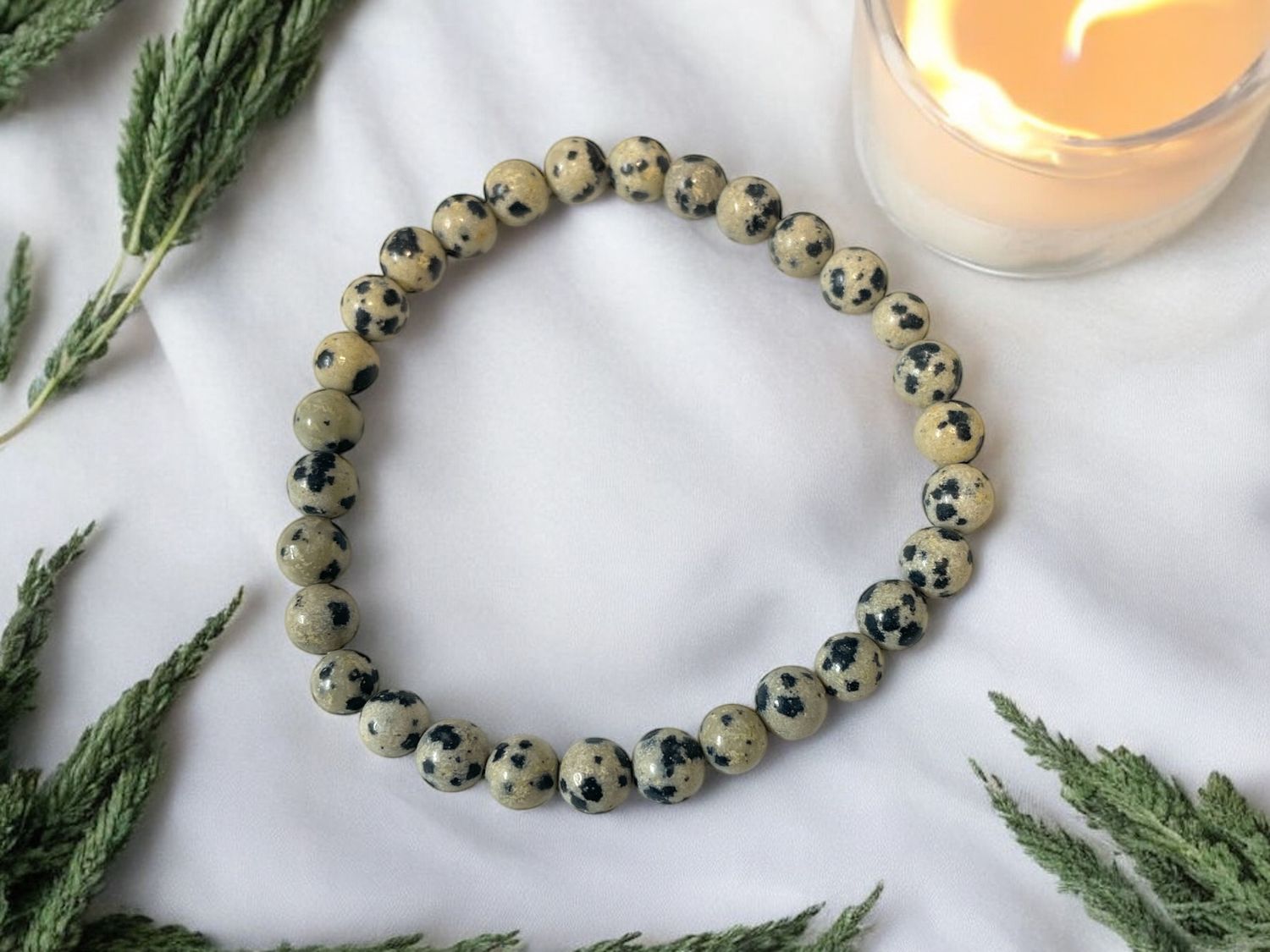 Dalmatian Jasper Bracelet 6 mm