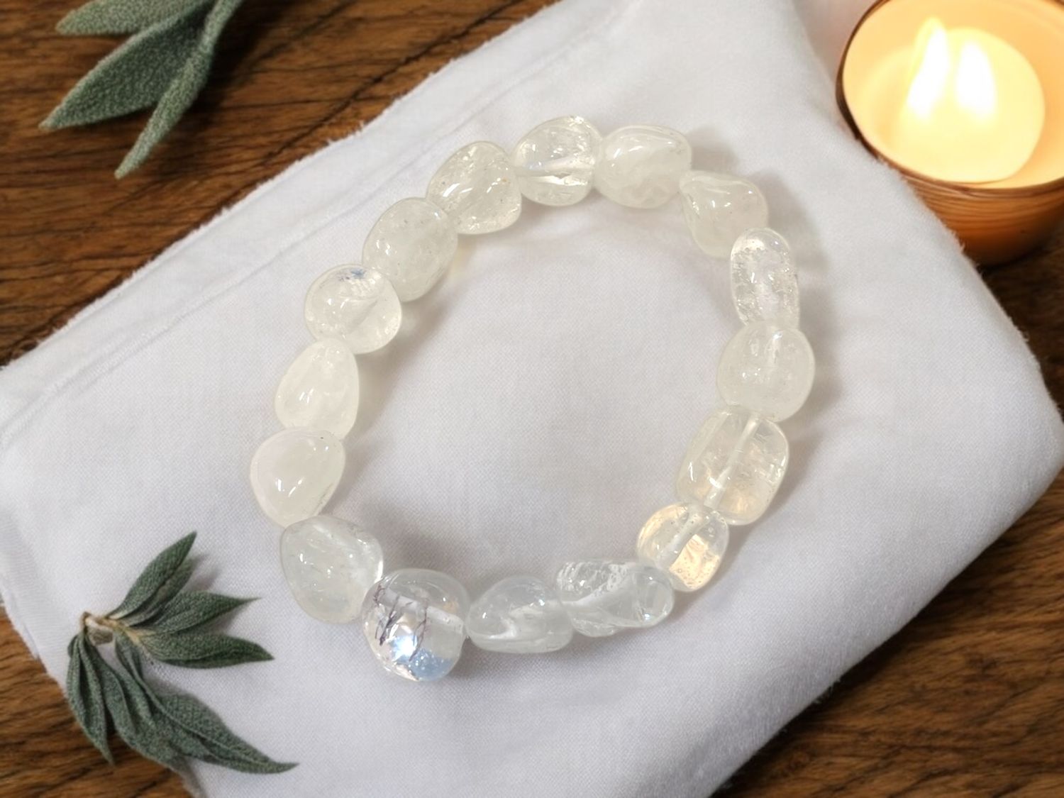 Quartz Tumbled Stone Bracelet