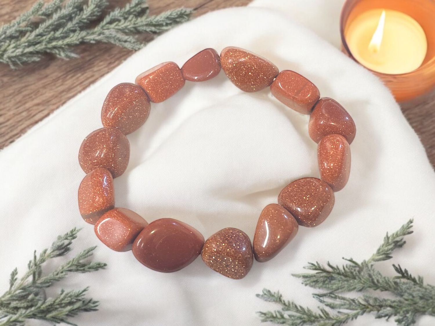 Goldstone Tumbled Stone Bracelet