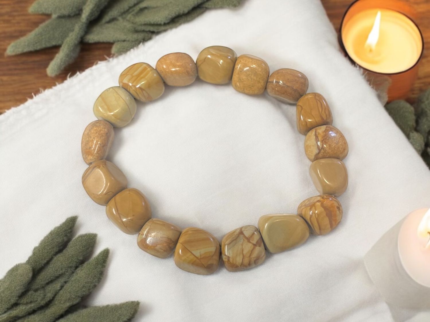 Picture Jasper Tumbled Stone Bracelet