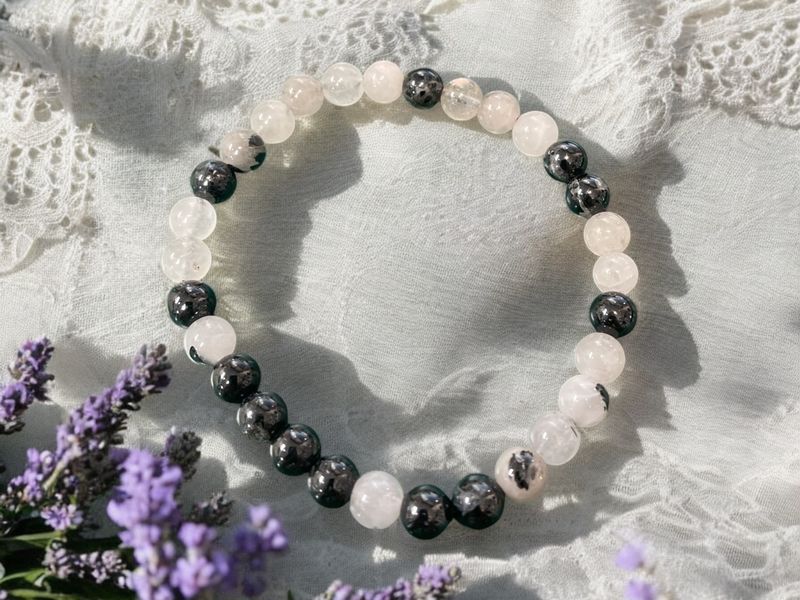 Tourmaline with Quartz Bracelet 6 mm