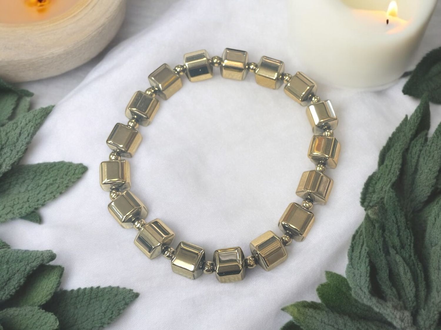 Pyrite Link Bracelet