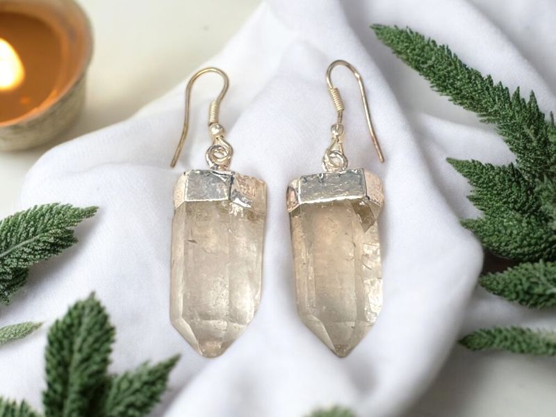 Clear Quartz Earrings Points