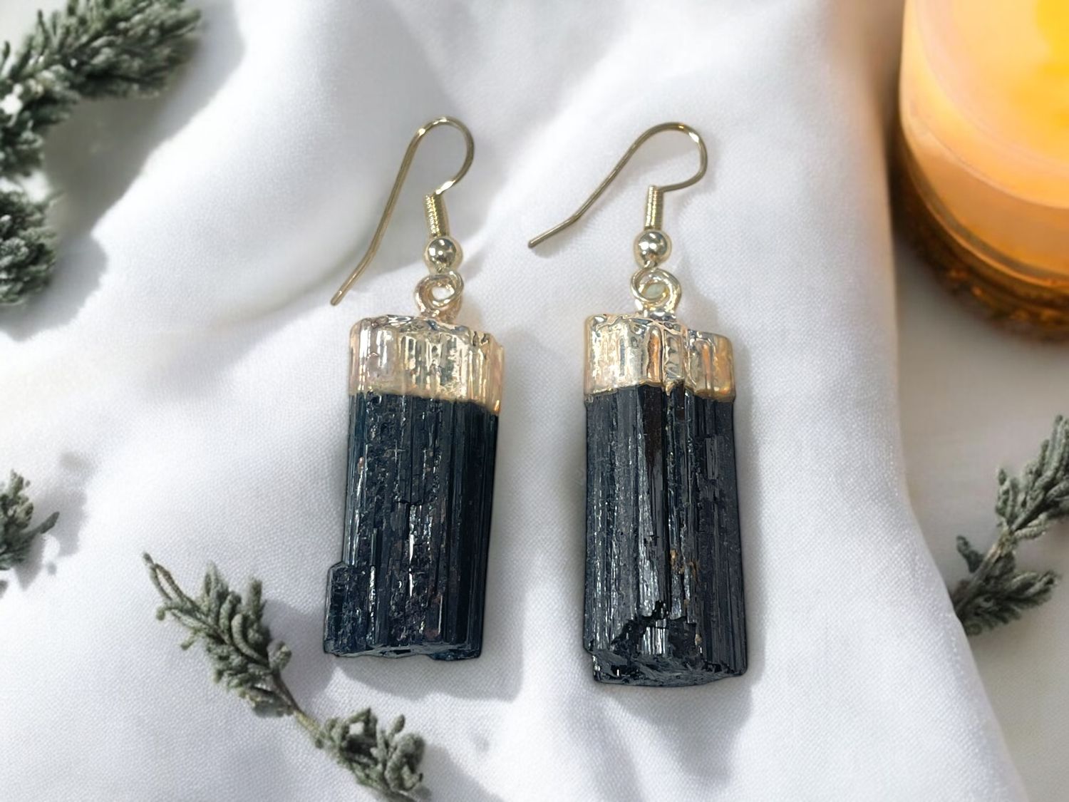 Raw Tourmaline Earrings