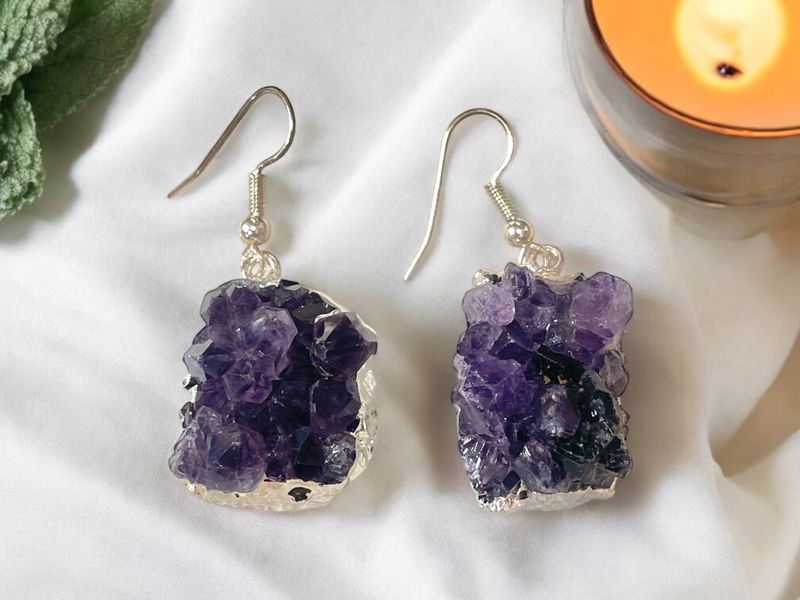 Amethyst Druzy Earrings