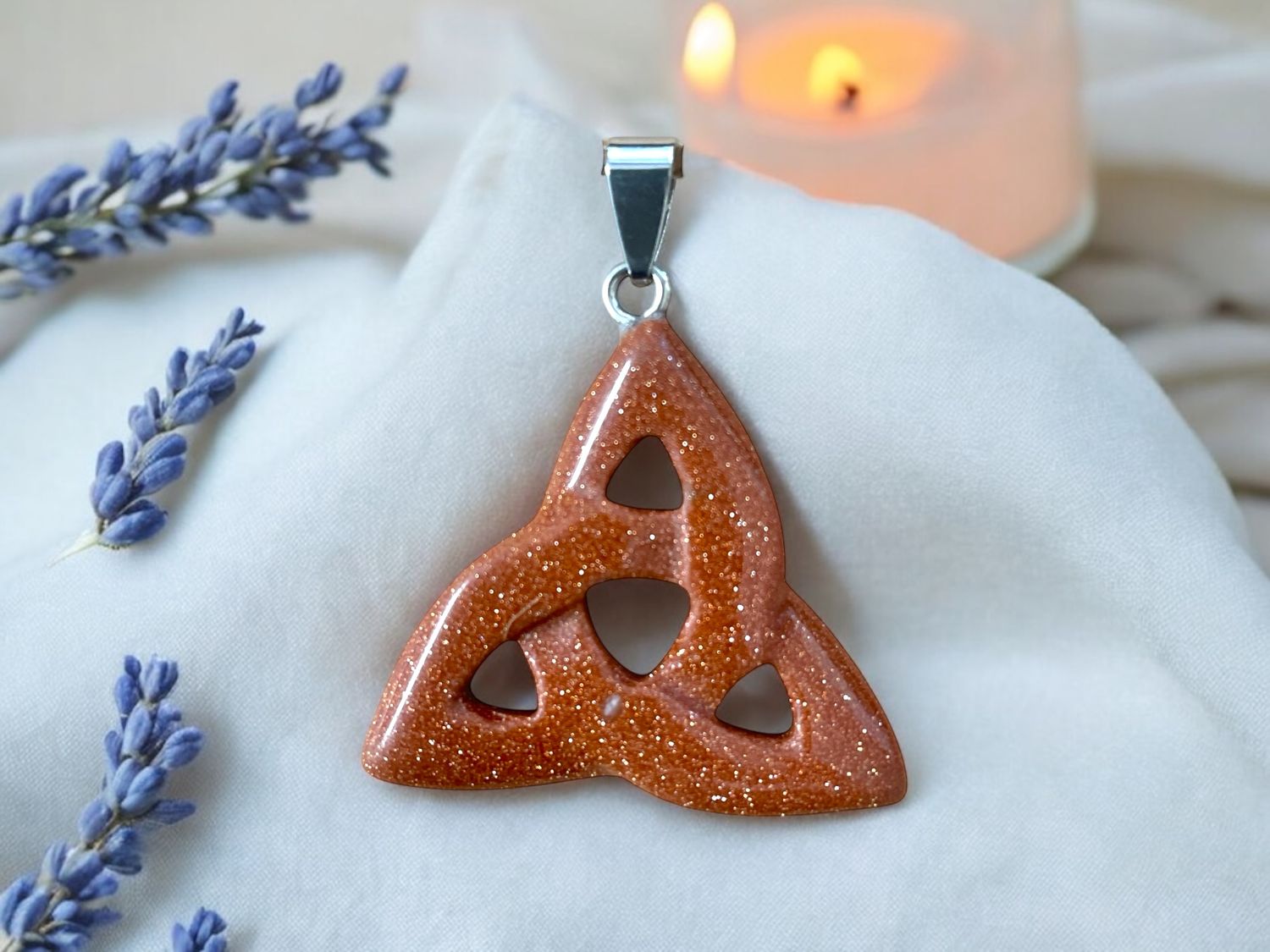 Goldstone Triquetra Pendant