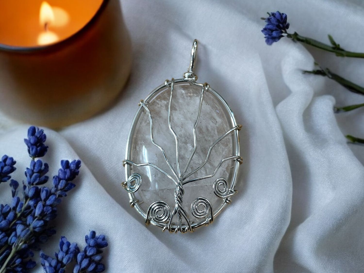 Clear Quartz Pendant Wire Wrapped