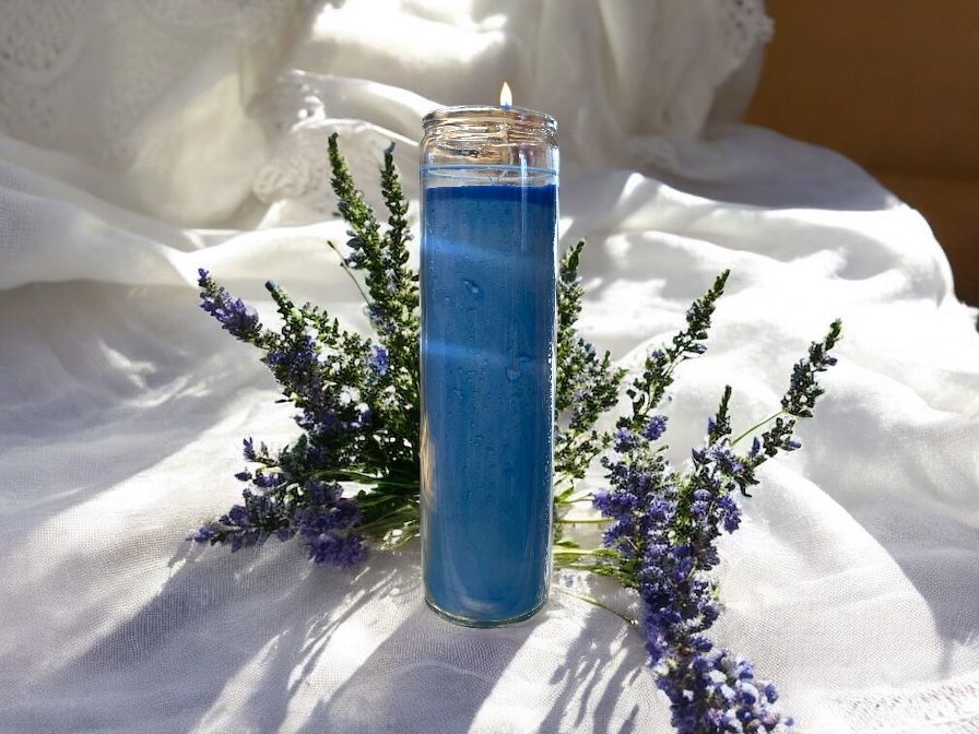 Blue 7 Day Candle