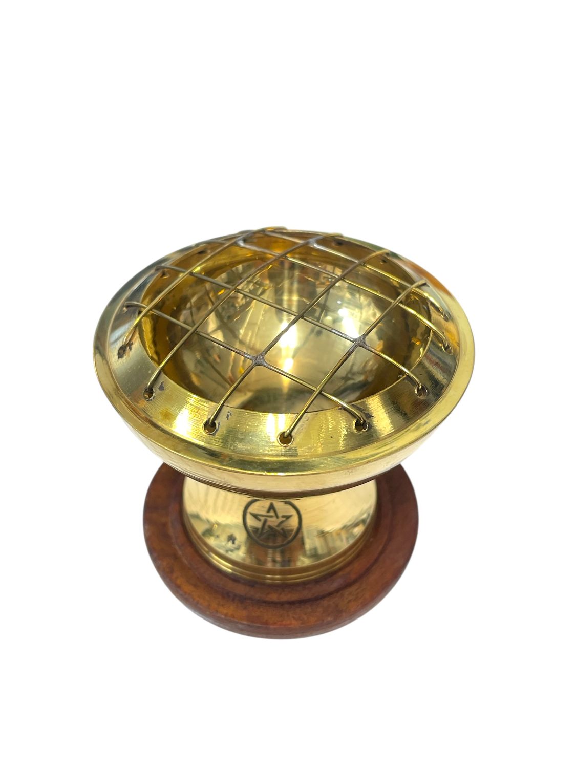 Pentagram Carved Charcoal Burner 2&quot;H 2.5&quot;D