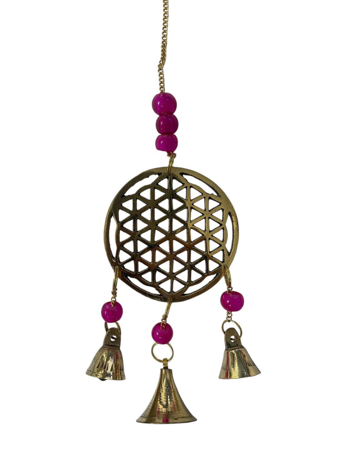 Flower of Life Brass Windchime 10&quot; High