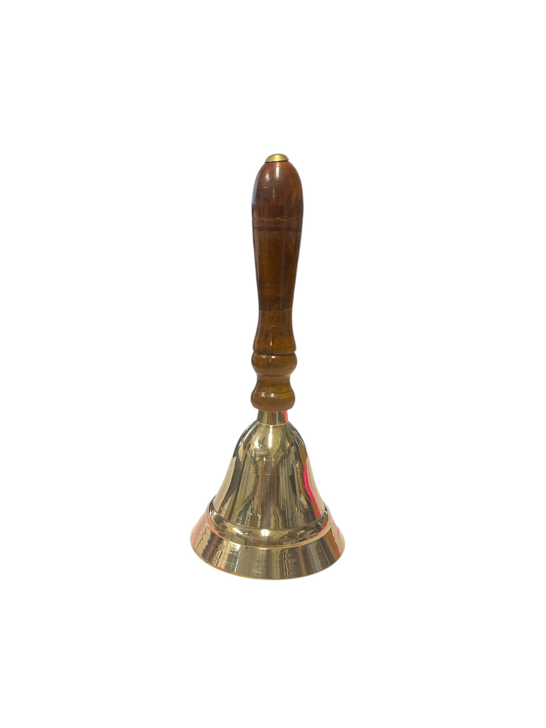Brass Bell with Wooden Handle 5.5&#39;&#39;H