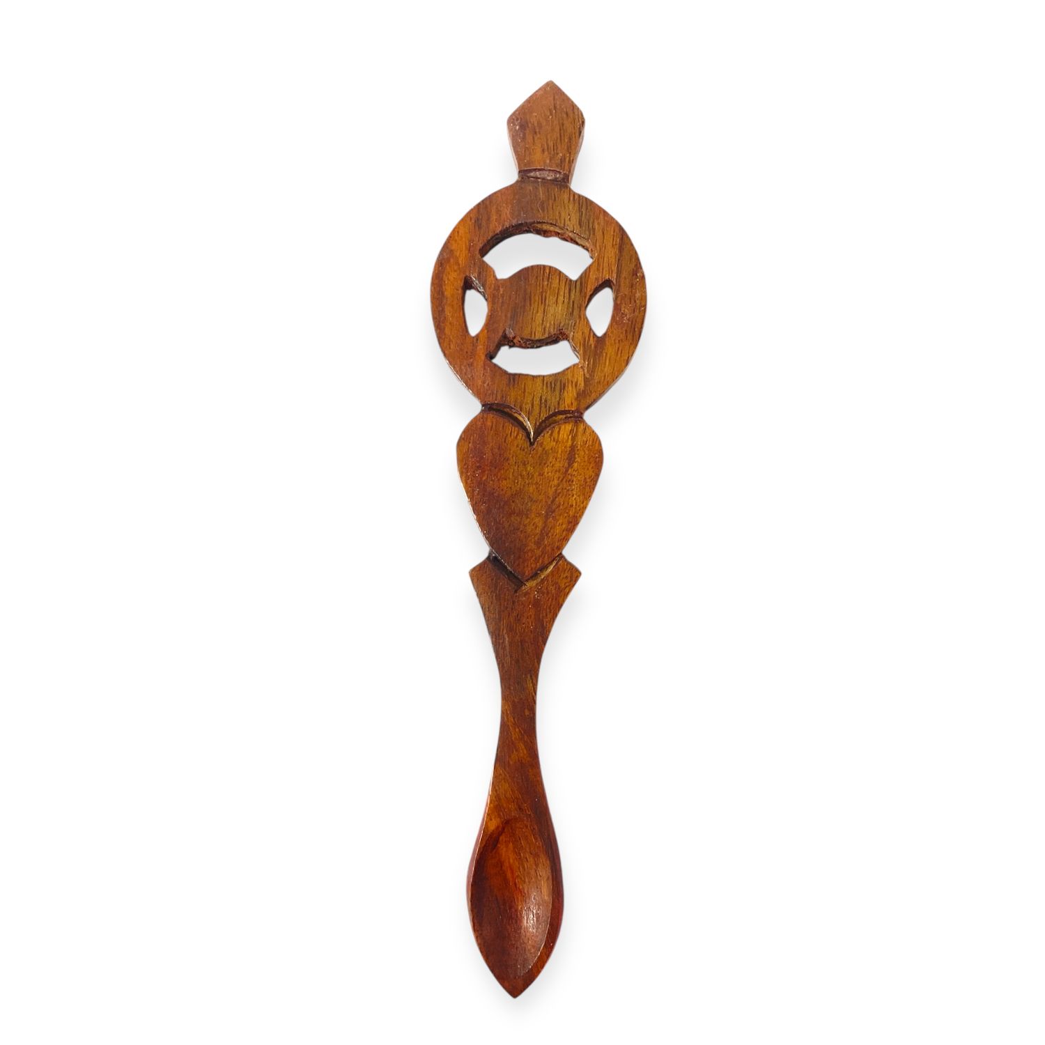 Triple Moon Carved Wood Altar Spoon 6.5&quot; Long