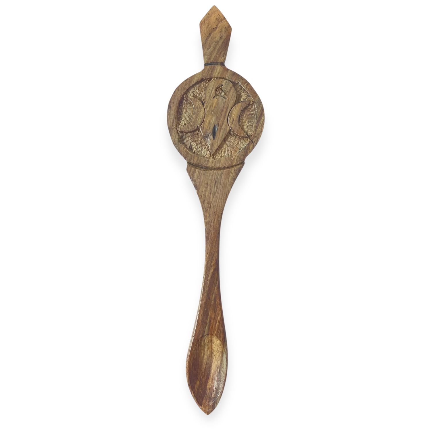 Goddess Of Earth Carved Wood Altar Spoon 6.5&quot; Long