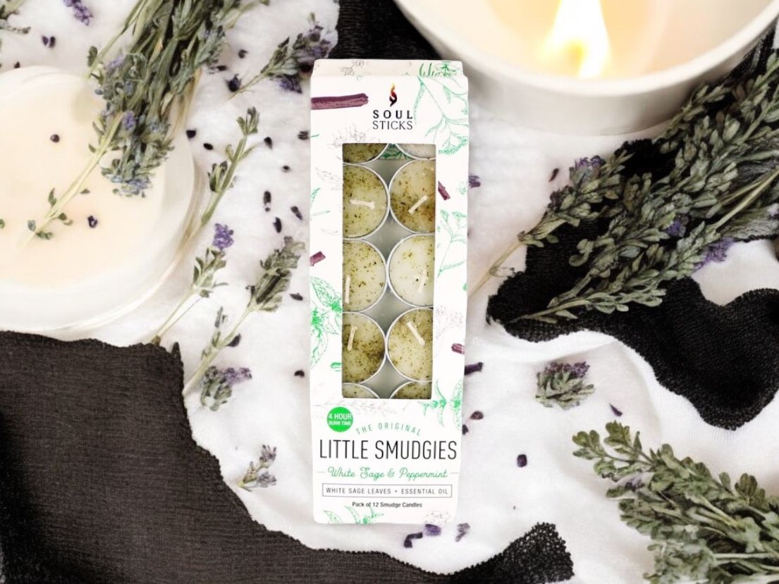 White Sage &amp; Peppermint Smudge Candles