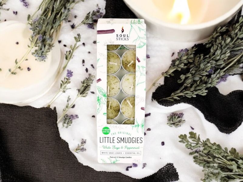White Sage &amp; Peppermint Smudge Candles