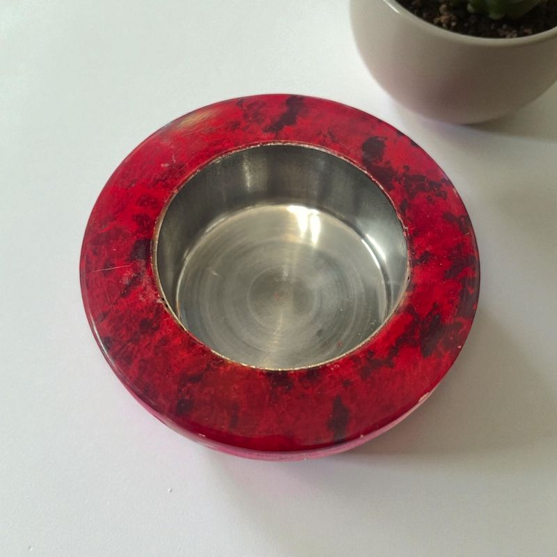 Carved Red Stone Tealight or Cone Burner