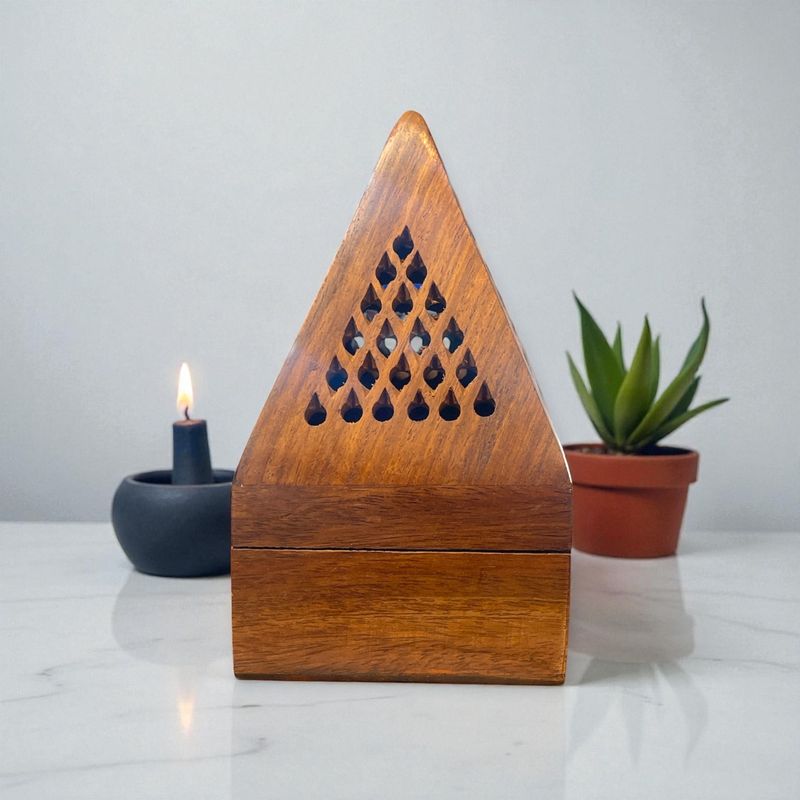 Wooden Temple Burner 5&quot;H