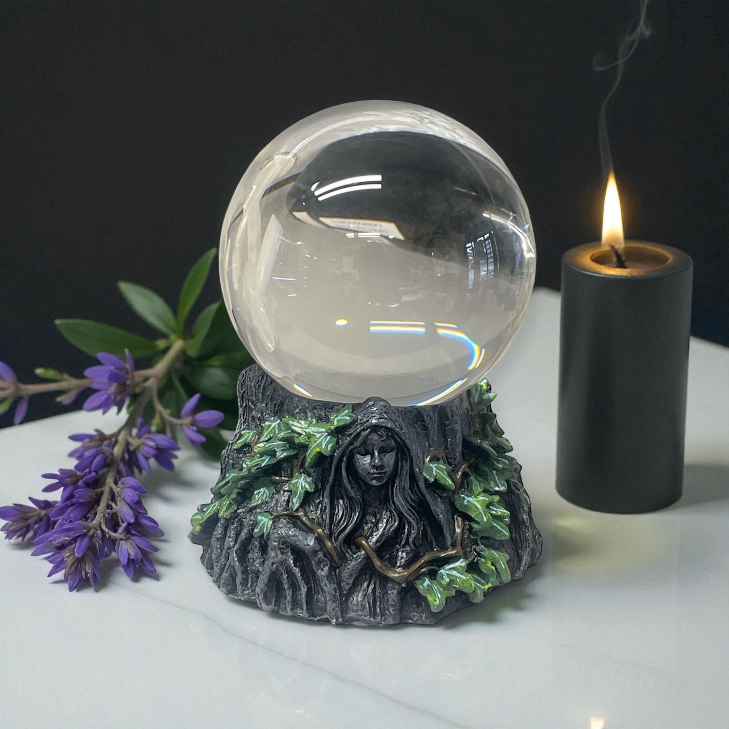 Gazing Ball w/Mother Maiden &amp; Crone Stand