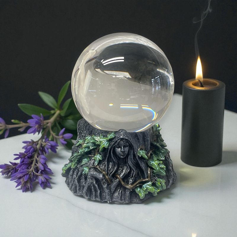 Gazing Ball w/Mother Maiden &amp; Crone Stand