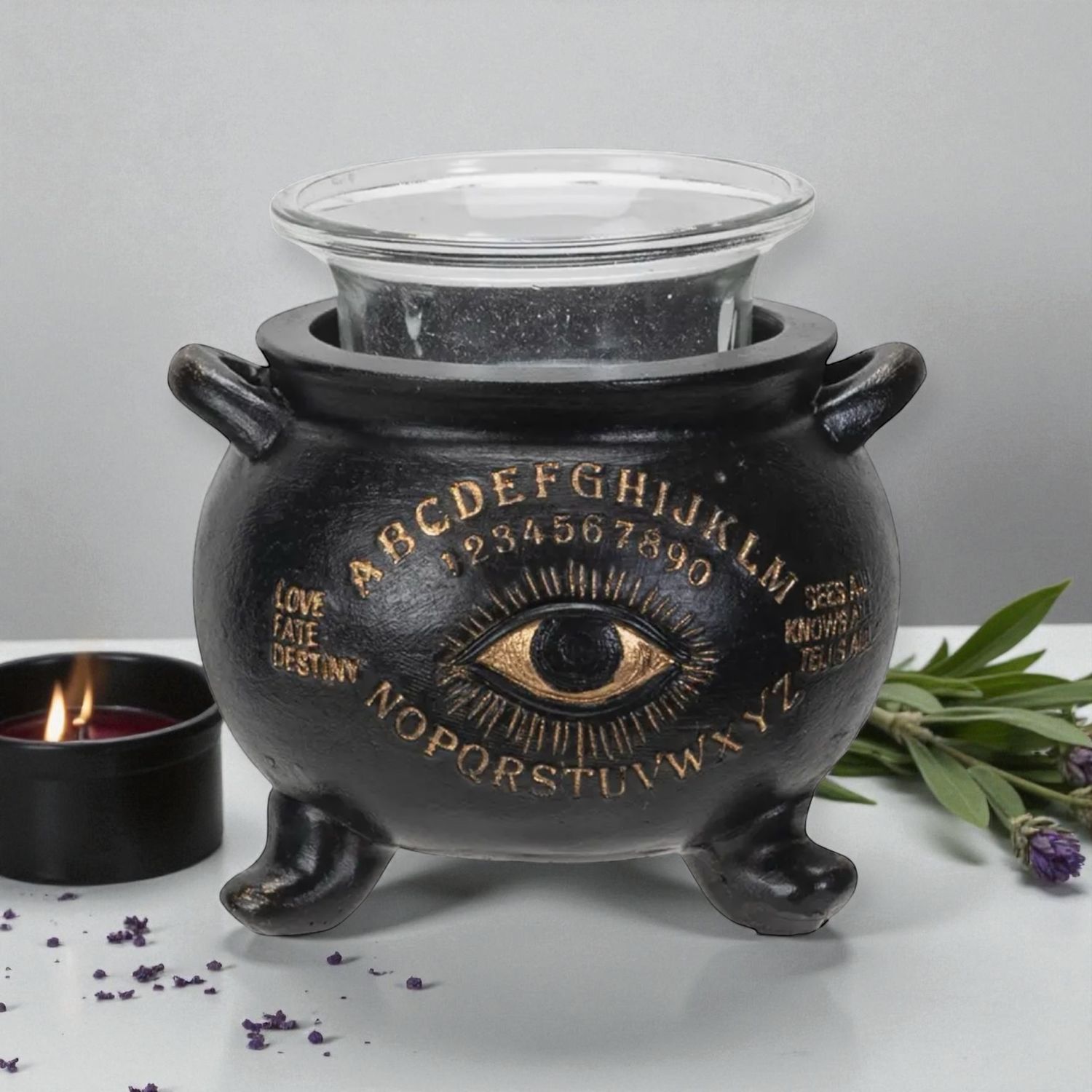 Spirit Board Cauldron Votive Holder