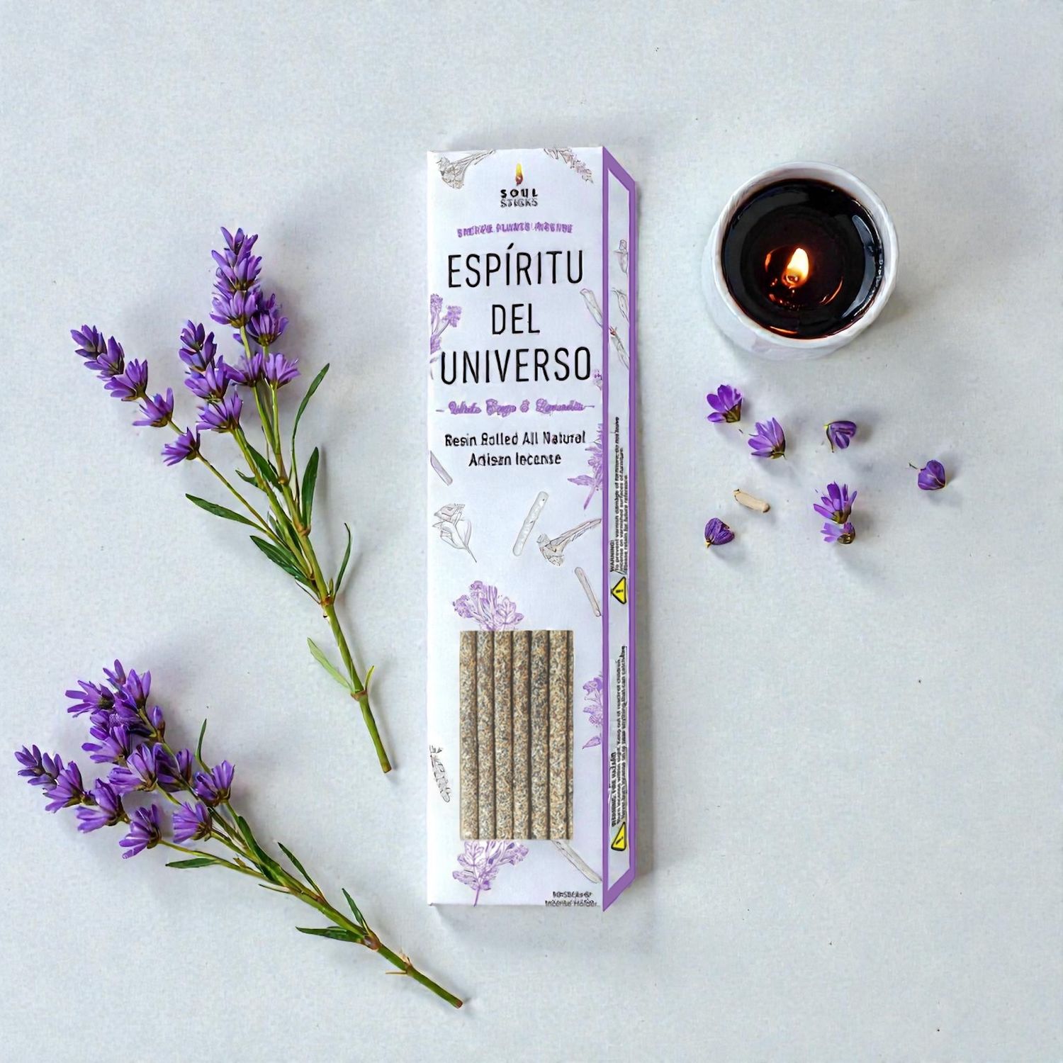 White Sage &amp; Lavender Resin Rolled Incense Sticks