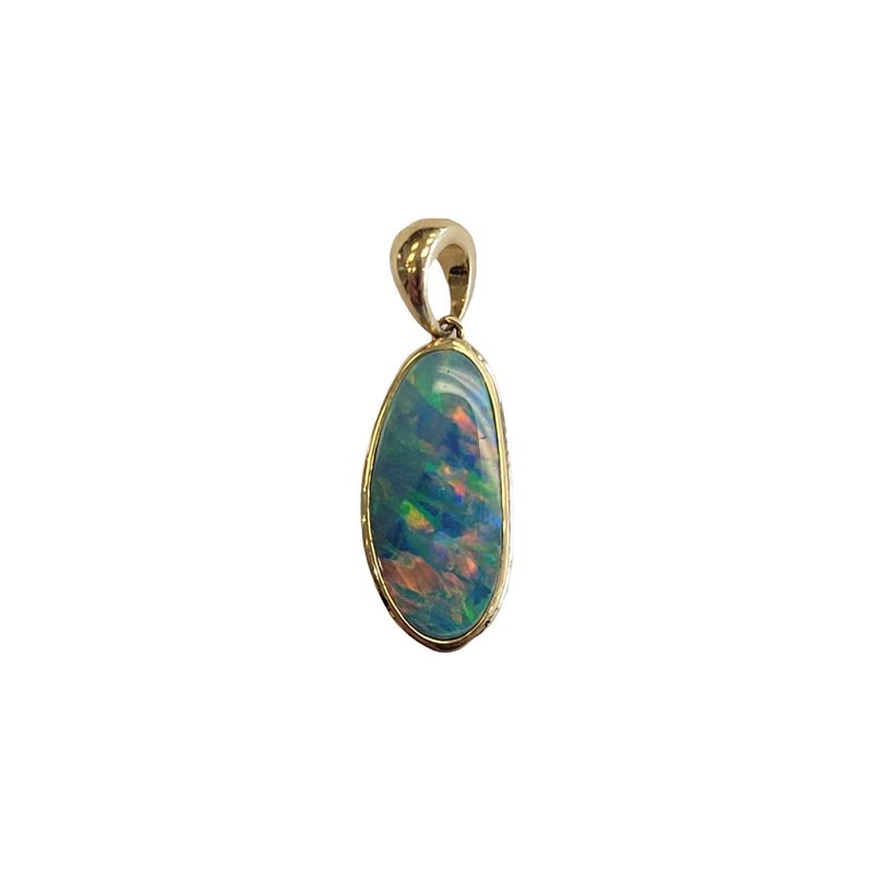 Pen 14kt y/g 1opal