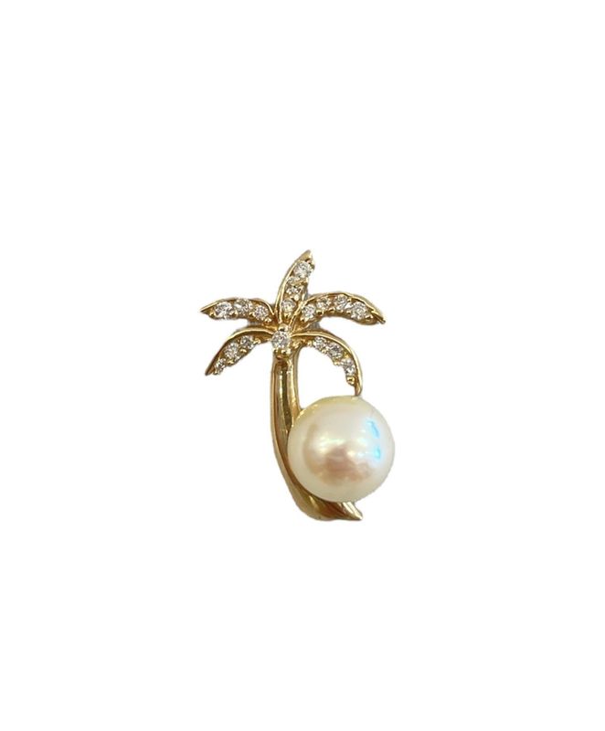 Pen 14kt y/g .15ct dia prl