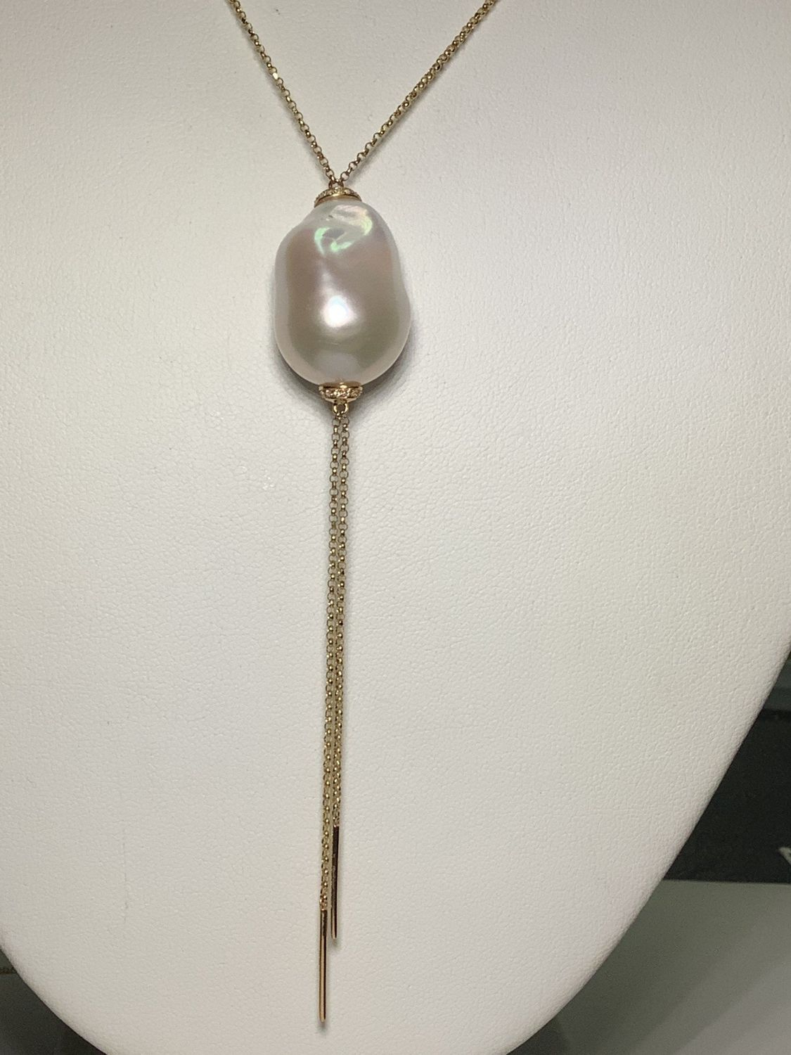 Nk 14kt y/g pearl 26sc-.08ct