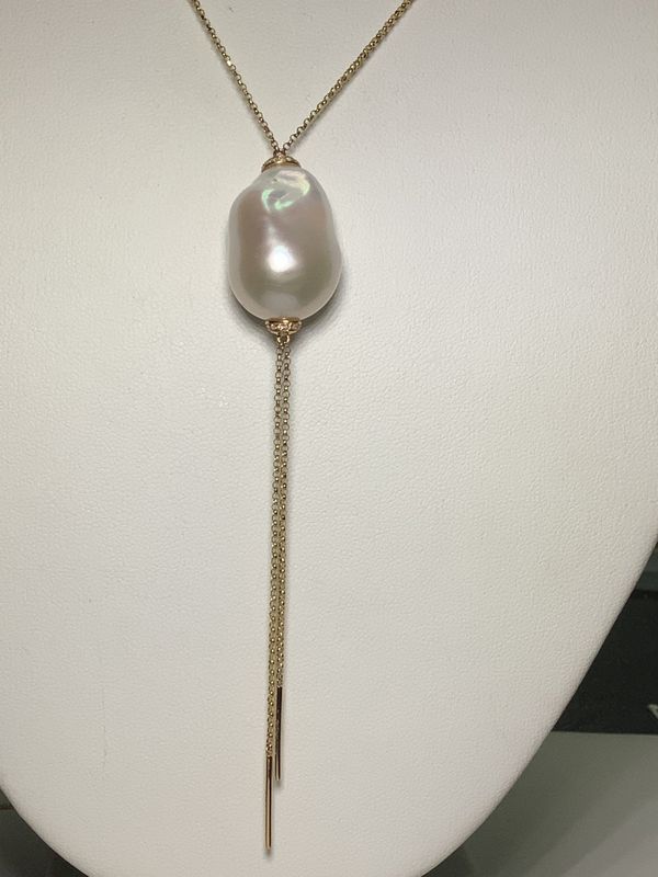 Nk 14kt y/g pearl 26sc-.08ct