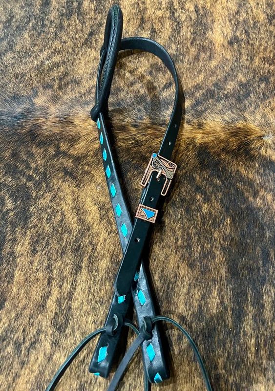 Black Leather Headstalls