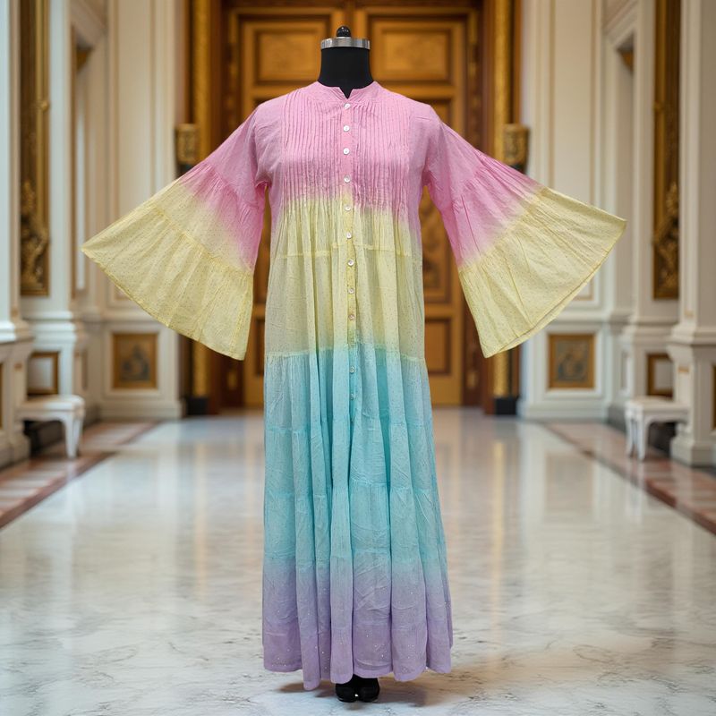 Cotton Jalabiya Dress Halisa Tie Dye Crystal 01