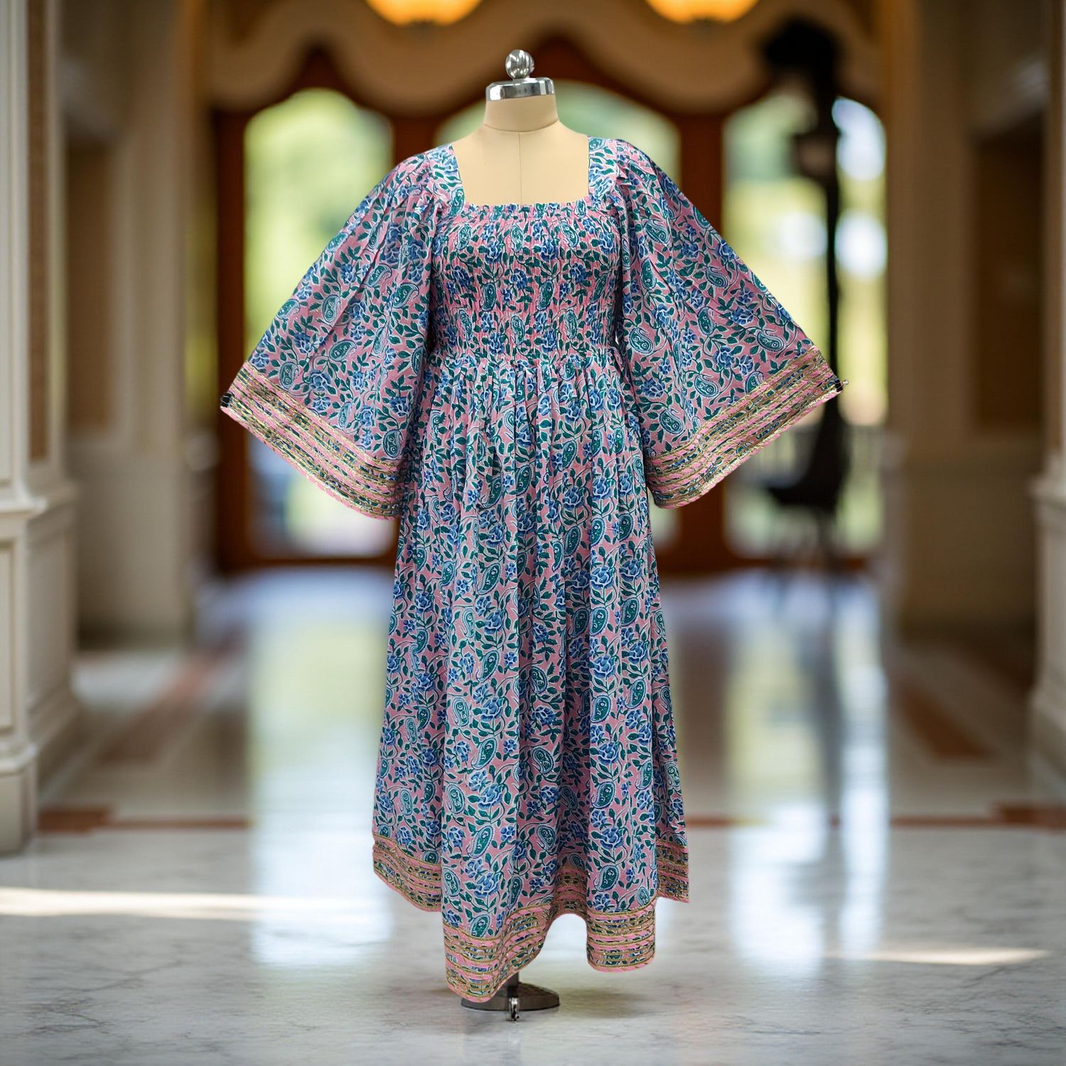 Cotton Jalabiya Double Closh Dress Elzina Crystal 06