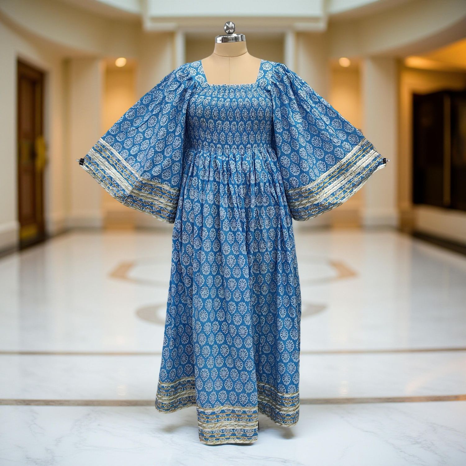 Cotton Jalabiya Double Closh Dress Elzina Crystal 05