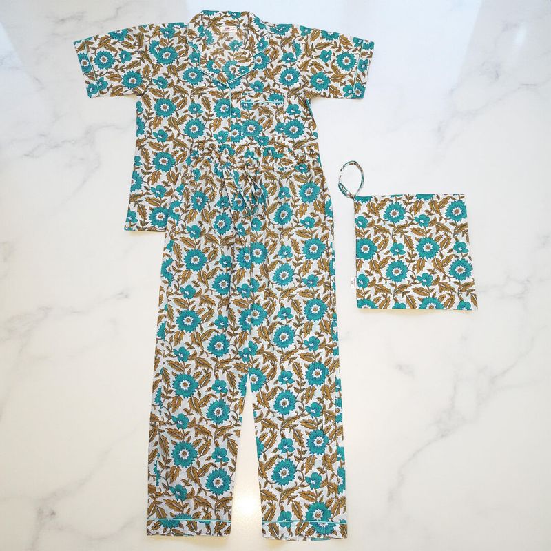 Cotton Short Sleeves Pajama Set 01