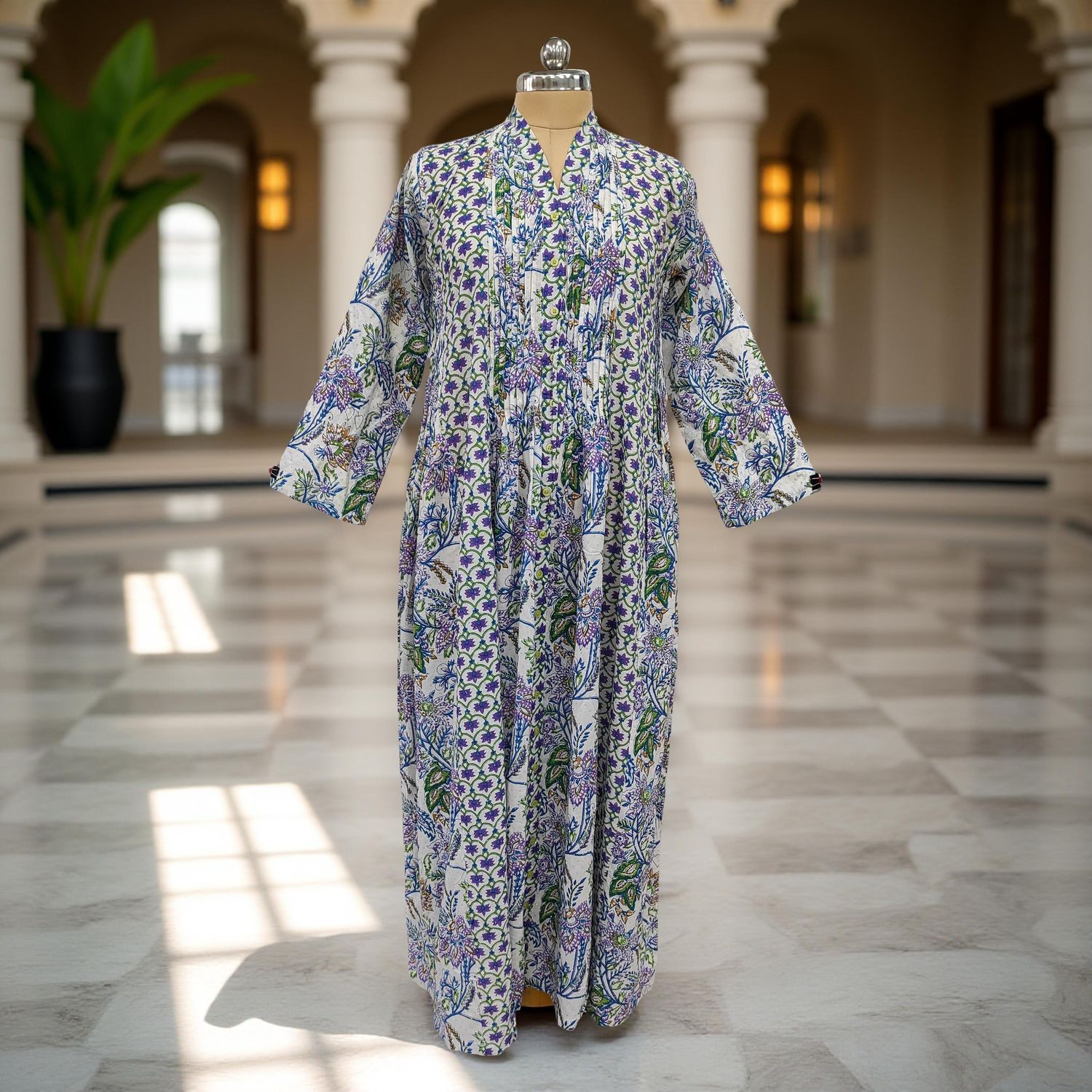 Cotton Jalabiya Dress Aqila Crystal 01