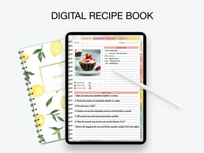 Digital Recipe Book – Hyperlinked Goodnotes Vertical Planner 1MA-3