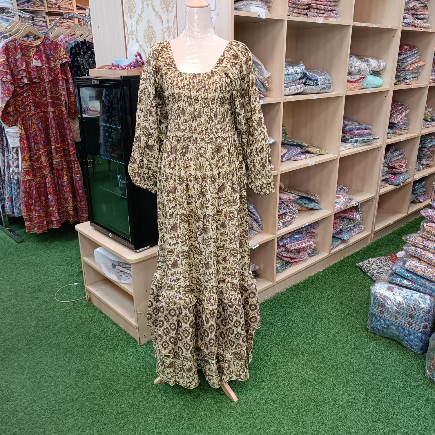 2XL/3XL Neha Printed Cotton Dress 57&quot; Long Jalabiya