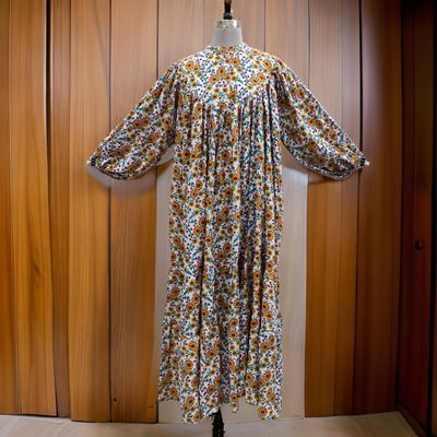 L/XL Alfia Printed Cotton Dress 57&quot; Long Jalabiya