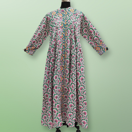 L/XL  Aafreen Printed Cotton Dress 57&quot; Long Jalabiya