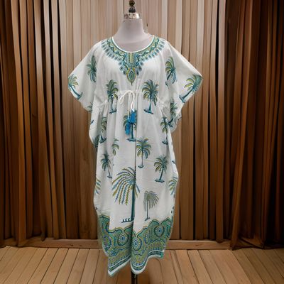 Free Size Farasha Kaftan Cotton 57&quot; Long Jalabiya
