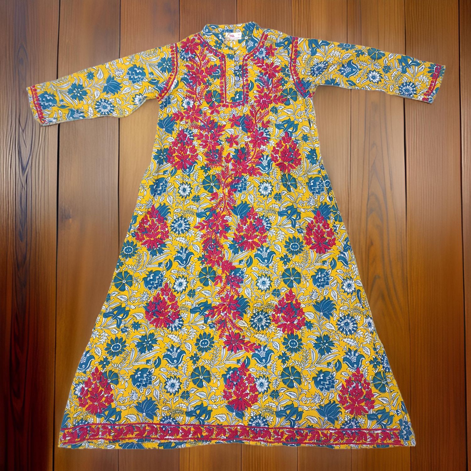 8-9 Year Embroidery Sofi Cotton Girls Dress 42&quot; Long Jalabiya