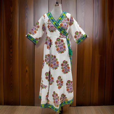 L/XL Priam Printed Cotton Dress 57&quot; Long Jalabiya