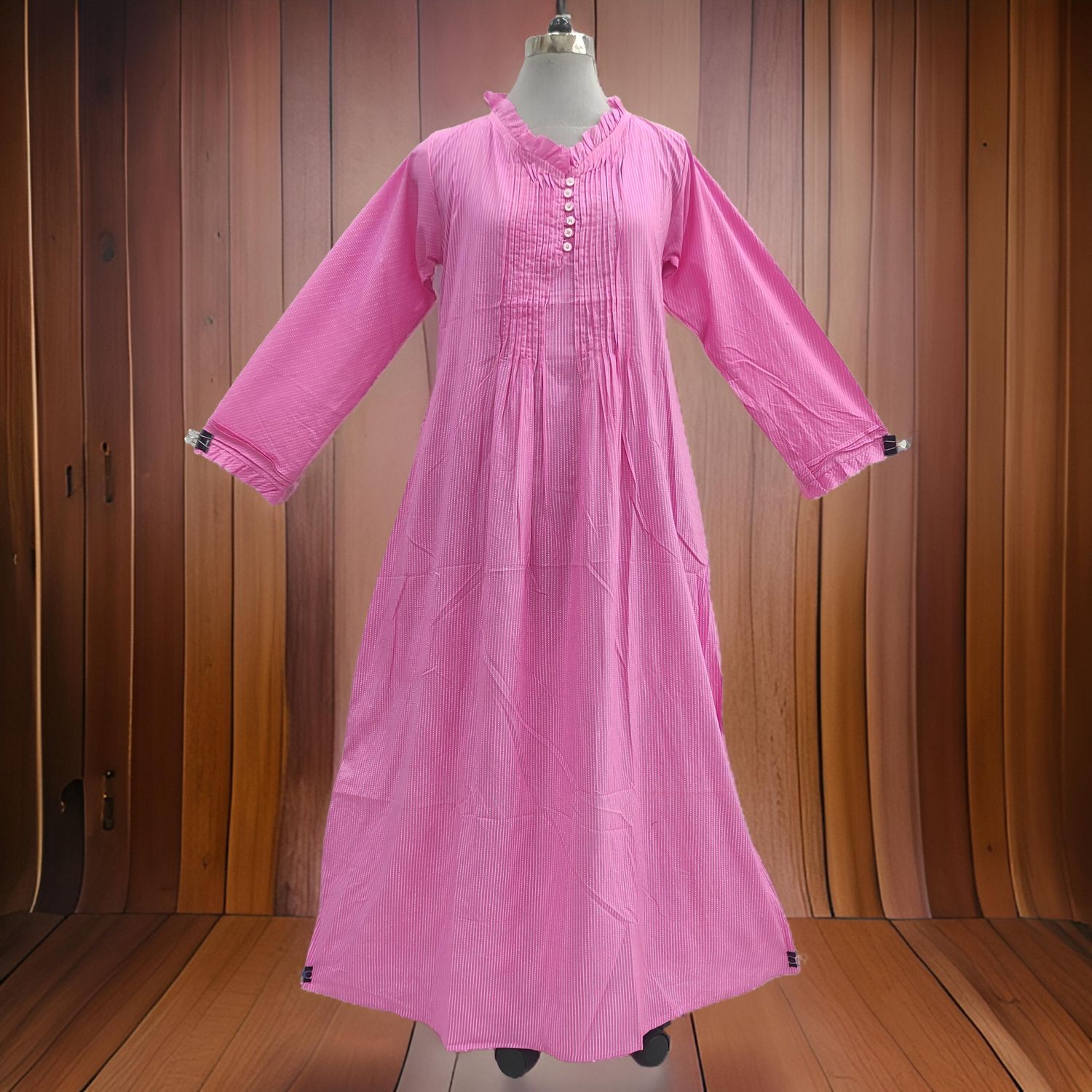 L/XL Sparrow Printed Cotton Dress 57&quot; Long Jalabiya