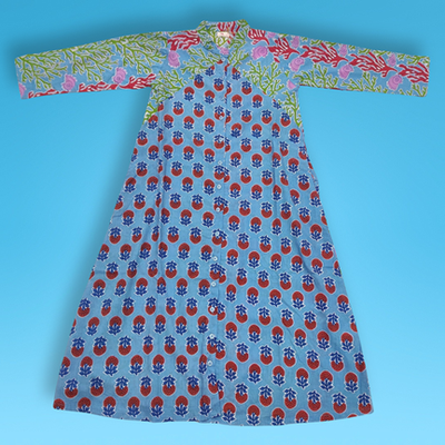 4-5 Year Honey Printed Cotton Girls Dress 34&quot; Long Jalabiya