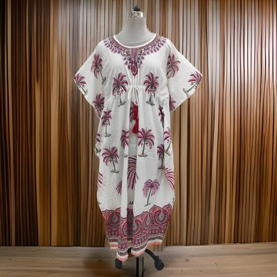 Free Size Farasha Kaftan Cotton 57&quot; Long Jalabiya
