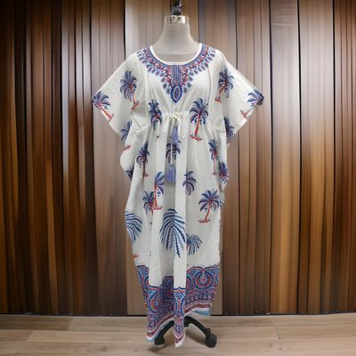 Free Size Farasha Kaftan Cotton 57&quot; Long Jalabiya