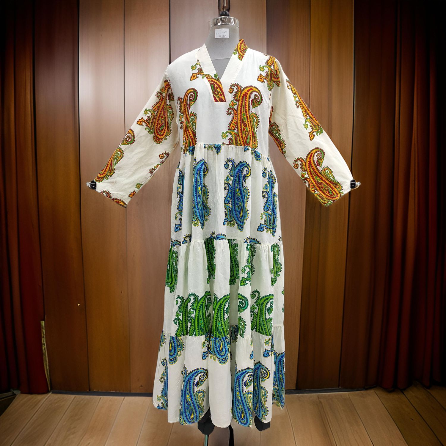 L/XL Maldives Printed Cotton Dress 57&quot; Long Jalabiya